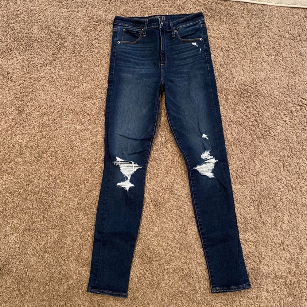 Abercrombie & Fitch Distressed High Rise Jeans